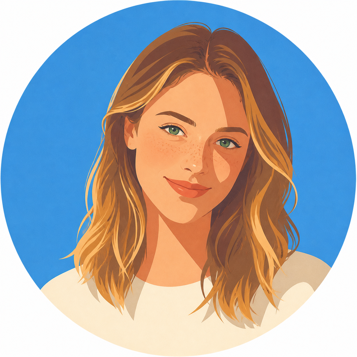 The same adult AI-created demo model redrawn in Cute Cartoon style